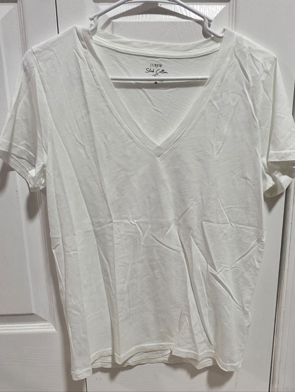 J. Crew White V-Neck Short Sleeve Tee